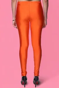 Fabulous Orange Lycra Solid Leggings For Women-thumb1