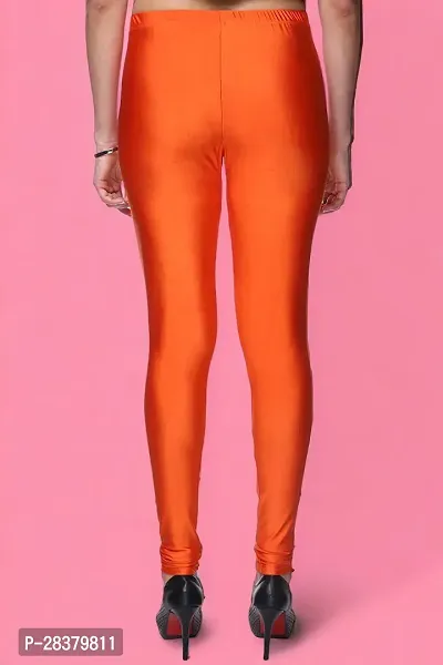 Fabulous Orange Lycra Solid Leggings For Women-thumb2