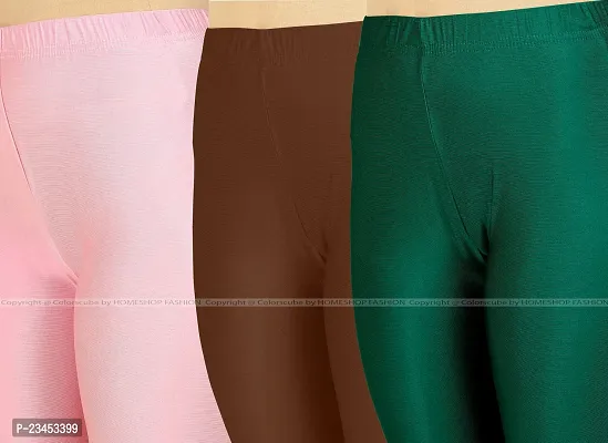 Fabulous Multicoloured Lycra Blend Solid Leggings For Women Pack Of 3-thumb4