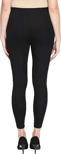 Stylish  Comfortable Cotton Ankle Length Women's Premium Cotton Stretchable Leggings with Rib for women-thumb1