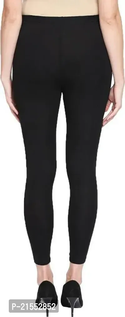 Stylish  Comfortable Cotton Ankle Length Women's Premium Cotton Stretchable Leggings with Rib for women-thumb2