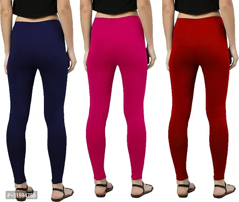 Fabulous Cotton Blend Solid Leggings For Women- Pack Of 3-thumb2