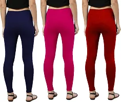 Stylish  Comfortable Cotton Ankle Length Women's Premium Cotton Stretchable Leggings with Rib for women Combo-thumb1