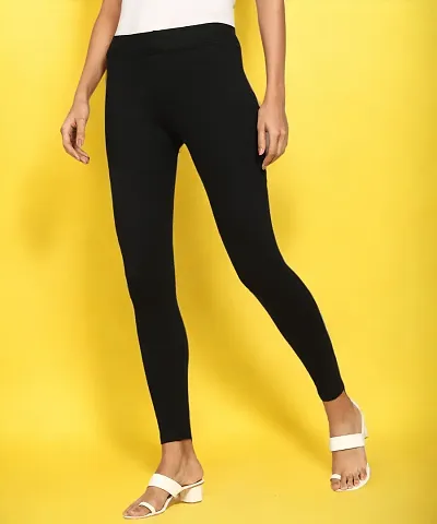 Stylish Cotton Solid Leggings for Women