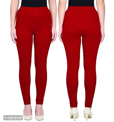 Fabulous Red Cotton Leggings For Women-thumb5