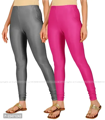 Stylish Women Lycra Blend Leggings Pack of 2-thumb2