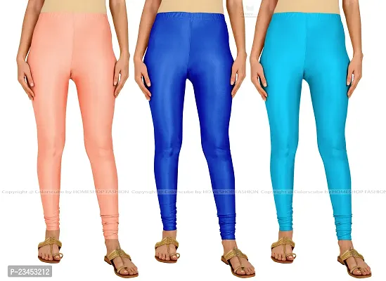 Fabulous Multicoloured Lycra Blend Solid Leggings For Women Pack Of 3