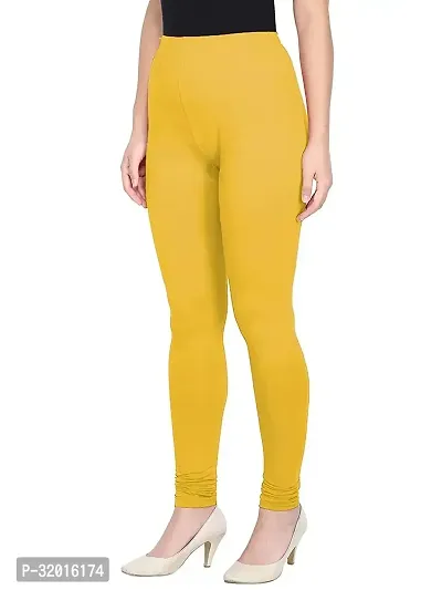 Fabulous Yellow Cotton Leggings For Women-thumb4