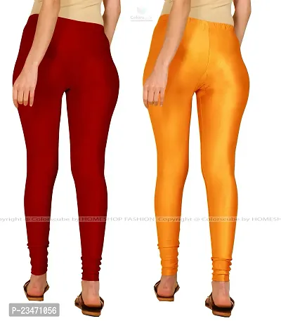 Stylish Women Lycra Blend Leggings Pack of 2-thumb3