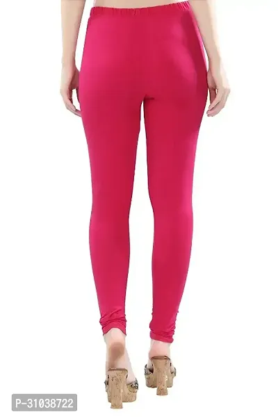 Stylish Pink Cotton Solid Leggings For Women-thumb3