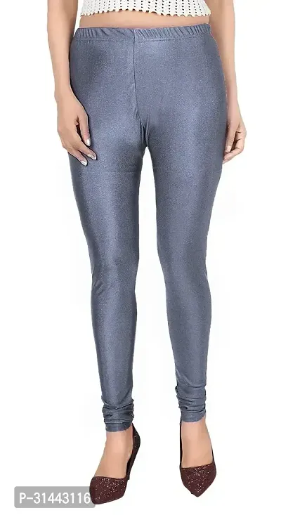 Fabulous Grey Satin Leggings For Women-thumb0