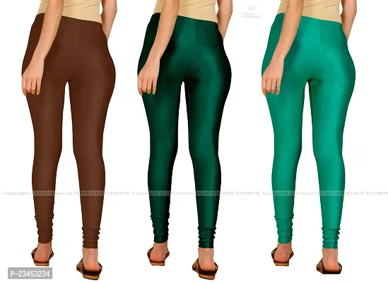 Fabulous Multicoloured Lycra Blend Solid Leggings For Women Pack Of 3-thumb3