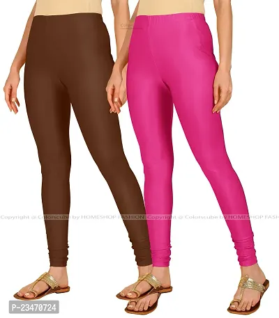 Stylish Women Lycra Blend Leggings Pack of 2-thumb2