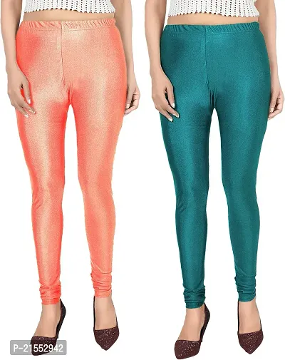 Colors Cube Streachable Shiny Chudidar Legging Combo Pack-thumb0