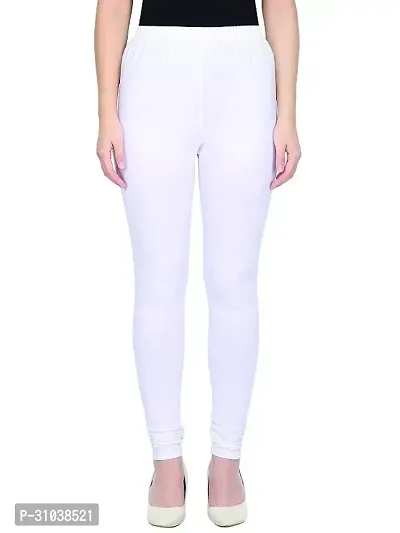 Stylish White Cotton Solid Leggings For Women-thumb0