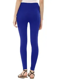 Stylish Blue Cotton Solid Leggings For Women-thumb2