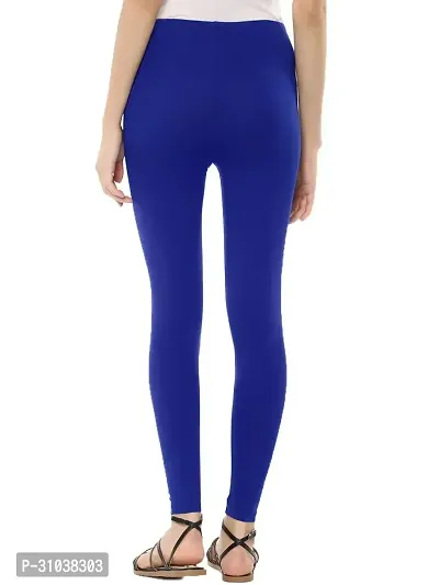 Stylish Blue Cotton Solid Leggings For Women-thumb3