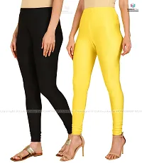 Stylish Women Lycra Blend Leggings Pack of 2-thumb1