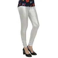 Stylish White Synthetic Solid Leggings For Women-thumb1