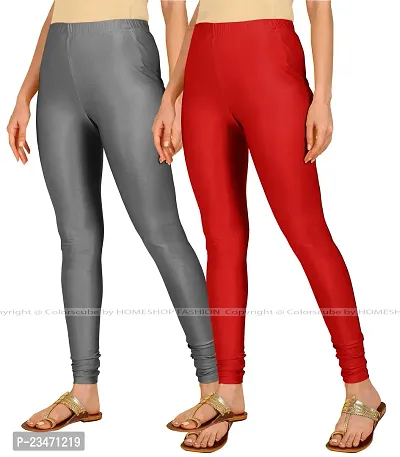 Stylish Women Lycra Blend Leggings Pack of 2-thumb2