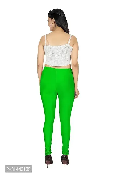 Fabulous Green Satin Leggings For Women-thumb5