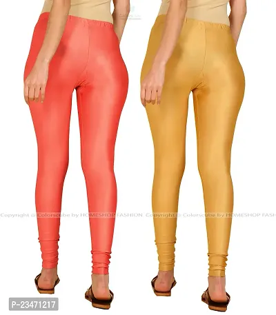 Stylish Women Lycra Blend Leggings Pack of 2-thumb3