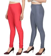 Stylish Multicoloured  Lycra Leggings For Women Pack Of 2-thumb2