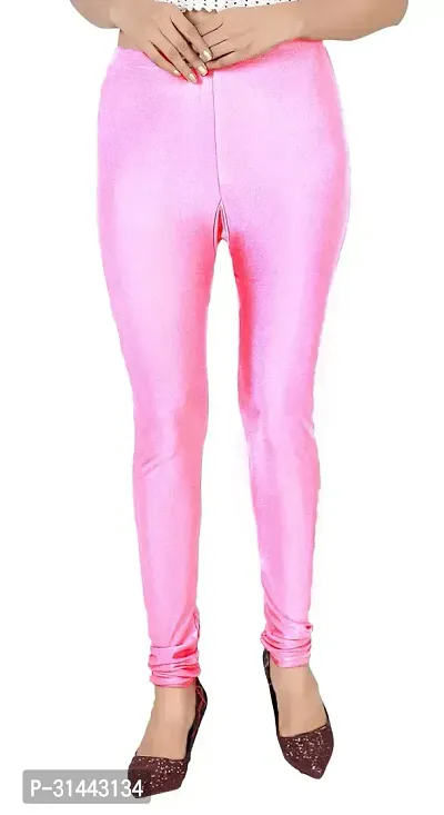 Fabulous Pink Satin Leggings For Women-thumb0