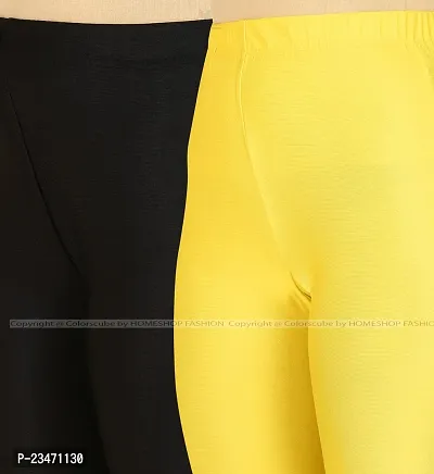 Stylish Women Lycra Blend Leggings Pack of 2-thumb4