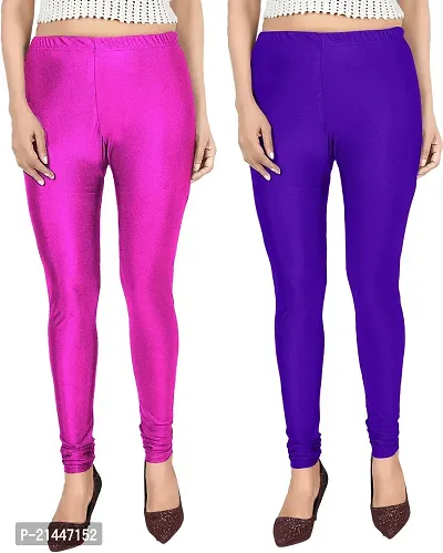 Fabulous Multicoloured Silk Blend  Leggings Combo For Women