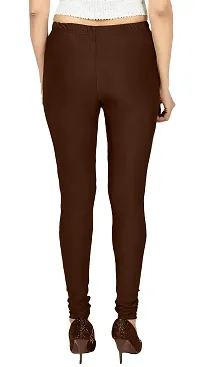 Fabulous Brown Satin Leggings For Women-thumb1