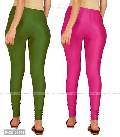 Stylish Women Lycra Blend Leggings Pack of 2-thumb3