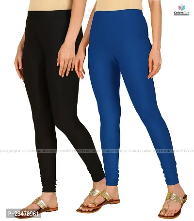 Stylish Women Lycra Blend Leggings Pack of 2-thumb2