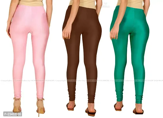 Fabulous Multicoloured Lycra Blend Solid Leggings For Women Pack Of 3-thumb3