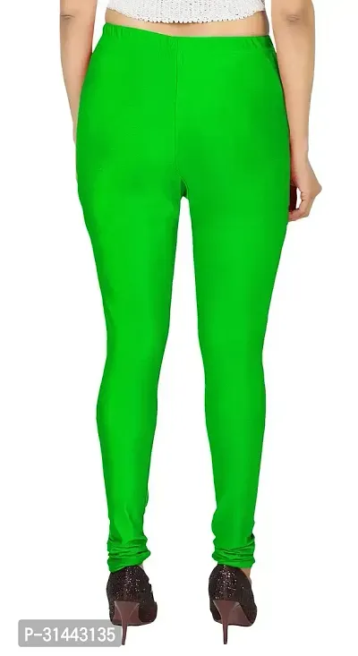 Fabulous Green Satin Leggings For Women-thumb2