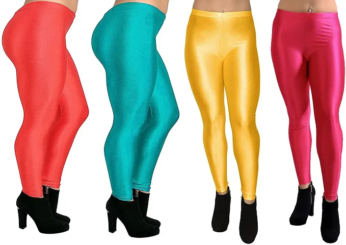 Stylish Silk Blend Leggings For Women - Pack Of 2