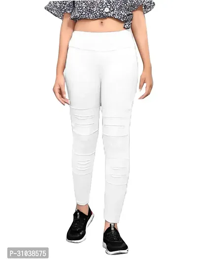 Stylish White Cotton Solid Ethnic Pants For Women-thumb0