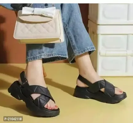 Stylish Black PVC Solid Heels For Women-thumb0