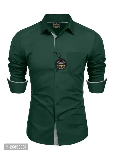 Stylish Green Cotton Long Sleeve Formal Shirt For Men