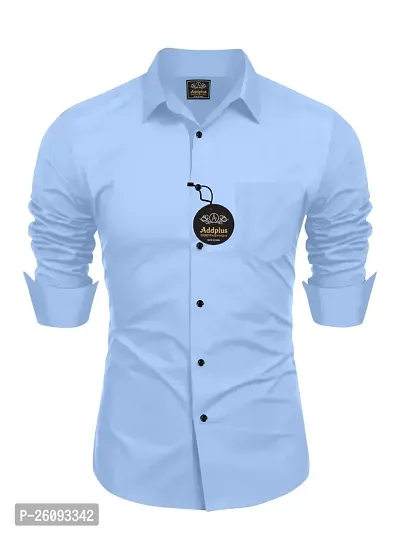 Stylish Blue Cotton Long Sleeve Formal Shirt For Men