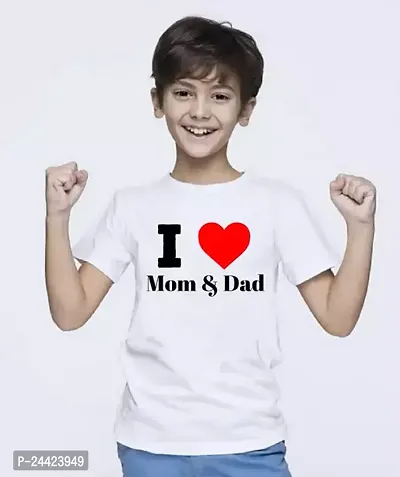 Stylish White Polycotton Printed Tees For Boys-thumb0