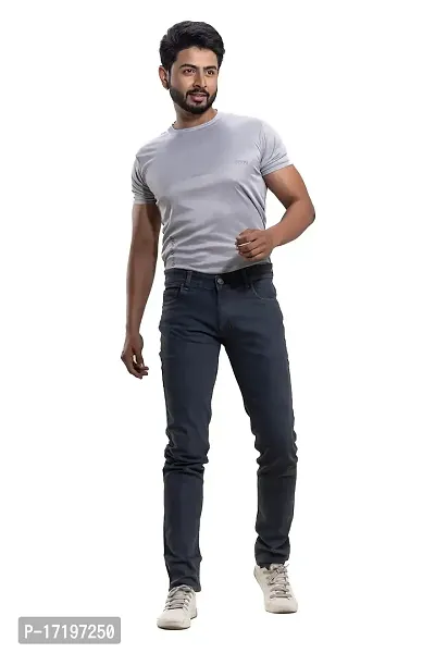 FANG JEANS Denim Stretchable and Comfortable Mid Rise Regular Fit Casual Joggers Jeans for Men (599-1)-thumb4
