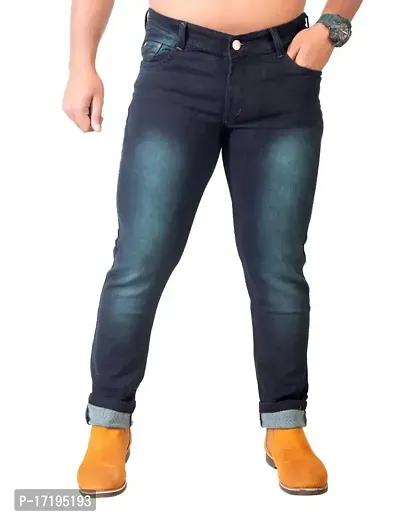 FANG JEANS Denim Stretchable and Comfortable Mid-Rise Regular Fit Casual Jeans for Men