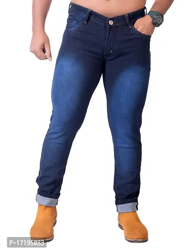 FANG JEANS Denim Stretchable and Comfortable Mid Rise Regular Fit Casual Jeans for Men (529)
