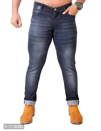 FANG JEANS Denim Stretchable and Comfortable Mid Rise Regular Fit Casual Jeans for Men