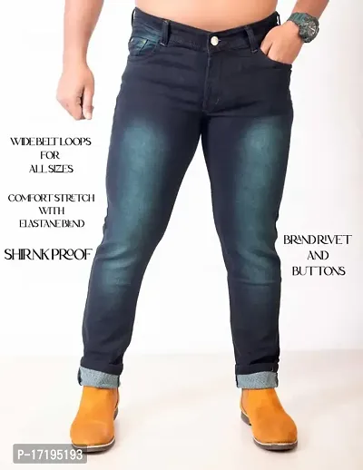FANG JEANS Denim Stretchable and Comfortable Mid-Rise Regular Fit Casual Jeans for Men-thumb2