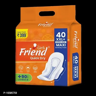 Stelicon Sanitary Girl's Friend Quick Dry Sanitary Pads for Women (XXL+, 40 Pads)