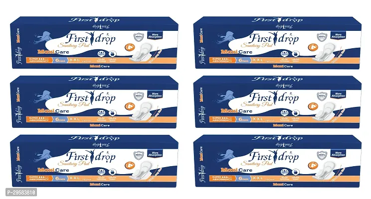 First Drop  XXL Maxi Care   Sanitary Napkin ( Pack of 6)