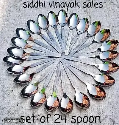 Premium Quality Stainless Steel Spoons, Set of 24, PCS (16cm L)-thumb0