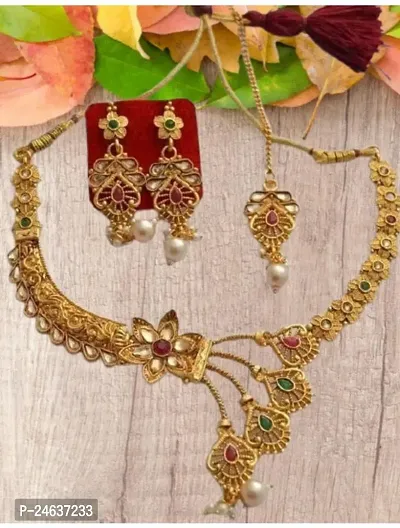 Elegant Alloy Gold-Plated Gold Jewellery Set-thumb0